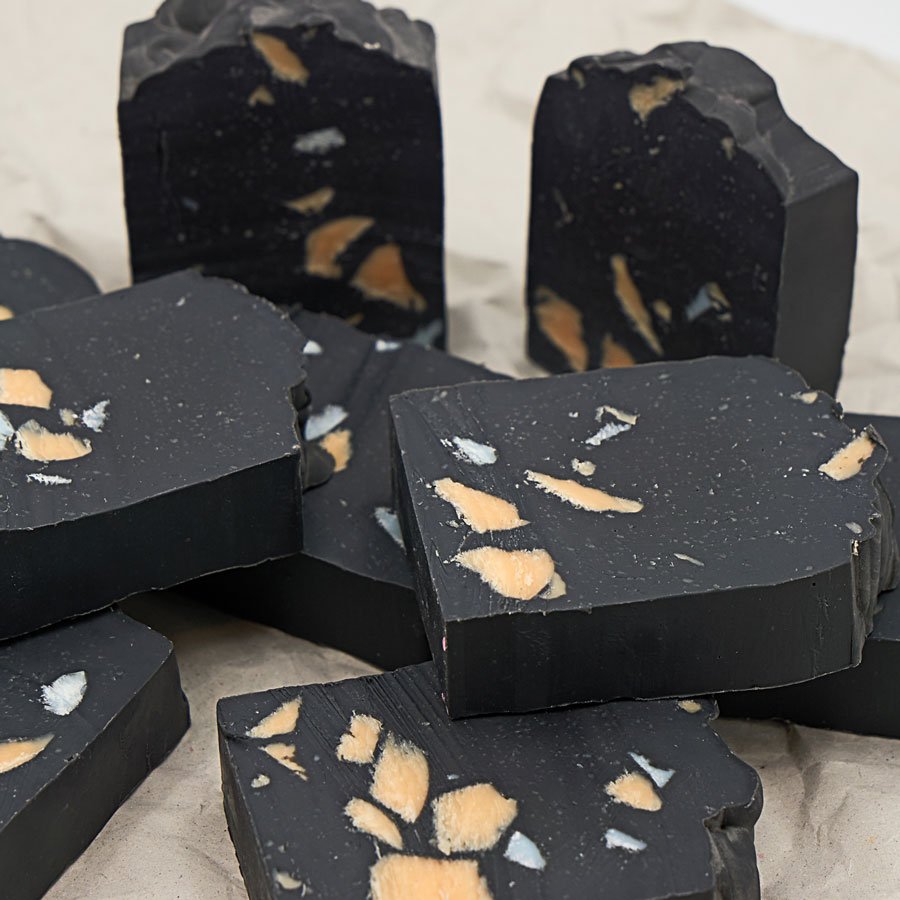 Charcoal mint handmade soap